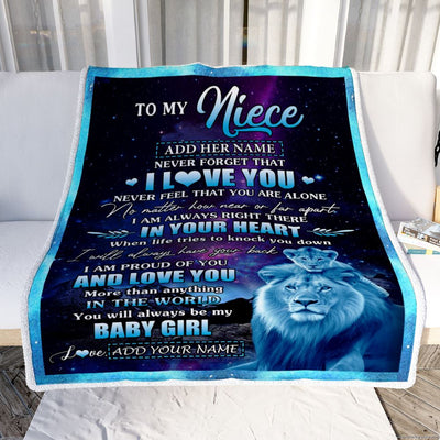 Personalized To My Niece Gifts From Uncle Blanket I Love You Lion Birthday Gift Ideas For Niece Graduation Christmas Customized Fleece Throw Blanket | siriusteestore
