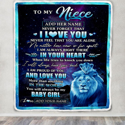 Personalized To My Niece Gifts From Uncle Blanket I Love You Lion Birthday Gift Ideas For Niece Graduation Christmas Customized Fleece Throw Blanket | siriusteestore