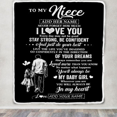 Personalized To My Niece Gifts From Uncle Blanket Never Forget How Much I Love You Niece Birthday Graduation Christmas Customized Fleece Throw Blanket | siriusteestore
