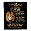 Personalized To My Niece Gifts From Uncle Blanket Old Lion Love You Niece Birthday Gifts Graduation Christmas Customized Fleece Throw Blanket | siriusteestore