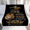Personalized To My Niece Gifts From Uncle Blanket Old Lion Love You Niece Birthday Gifts Graduation Christmas Customized Fleece Throw Blanket | siriusteestore