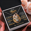 Interlocking Hearts Necklace Stainless Steel & Rose Gold Finish | 2 | Personalized To My Niece Gifts From Uncle Necklace Old Lion Love You Niece Birthday Gifts Graduation Christmas Customized Gift Box Message Card | siriusteestore.myshopify