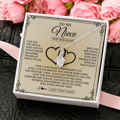 Alluring Beauty Necklace 14K White Gold Finish | 2 | Personalized To My Niece Gifts From Uncle Niece Birthday Gifts Jewelry For Women Uncle Niece Pendant Necklace Christmas Custom Gift Box Message Card | https://siriusteestore.