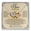Interlocking Hearts Necklace Stainless Steel & Rose Gold Finish | 1 | Personalized To My Niece Gifts From Uncle Niece Birthday Gifts Jewelry For Women Uncle Niece Pendant Necklace Christmas Custom Gift Box Message Card | https://siriusteestore.