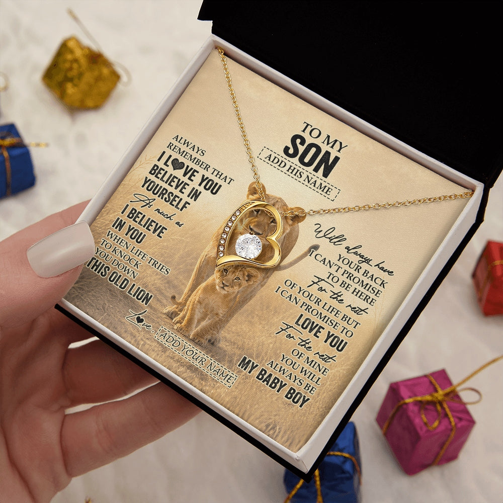 Forever Love Necklace 18K Yellow Gold Finish | 2 | Personalized To My Niece Gifts Necklace From Aunt Auntie Always Remember Lion Gifts For Niece Birthday Graduation Christmas Custom Gift Box Message Card | https://siriusteestore.