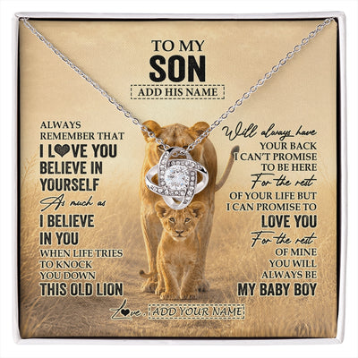 Love Knot Necklace 14K White Gold Finish | 1 | Personalized To My Niece Gifts Necklace From Aunt Auntie Always Remember Lion Gifts For Niece Birthday Graduation Christmas Custom Gift Box Message Card | https://siriusteestore.