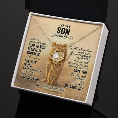 Love Knot Necklace 18K Yellow Gold Finish | 2 | Personalized To My Niece Gifts Necklace From Aunt Auntie Always Remember Lion Gifts For Niece Birthday Graduation Christmas Custom Gift Box Message Card | https://siriusteestore.