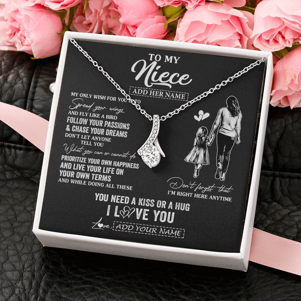Alluring Beauty Necklace 14K White Gold Finish | 2 | Personalized To My Niece Gifts Necklace From Aunt Auntie My Only Wish For You Niece Birthday Gifts Graduation Christmas Customized Gift Box Message Card | siriusteestore.myshopify