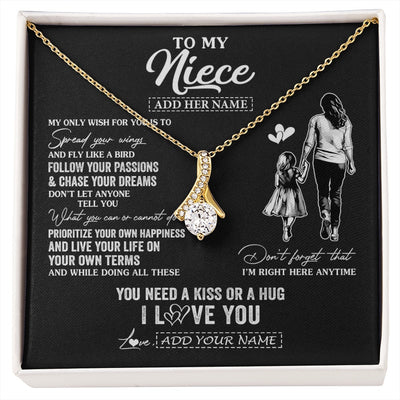 Alluring Beauty Necklace 18K Yellow Gold Finish | 1 | Personalized To My Niece Gifts Necklace From Aunt Auntie My Only Wish For You Niece Birthday Gifts Graduation Christmas Customized Gift Box Message Card | siriusteestore.myshopify