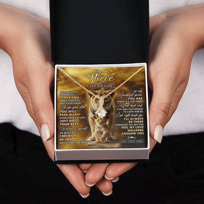 Alluring Beauty Necklace 18K Yellow Gold Finish | 2 | Personalized To My Niece Gifts Necklace From Aunt Auntie Never Forget How Much I Love You Lion Niece Birthday Gifts Christmas Custom Gift Box Message Card | https://siriusteestore.