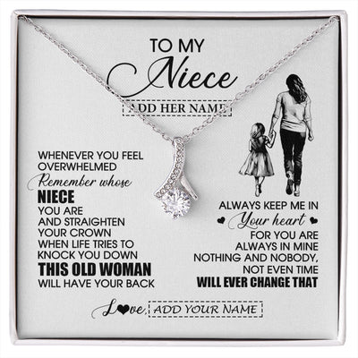 Alluring Beauty Necklace 14K White Gold Finish | 1 | Personalized To My Niece Gifts Necklace From Aunt Auntie Whenever Woman Unique Birthday Gifts For Niece Graduation Christmas Customized Gift Box Message Card | siriusteestore.myshopify