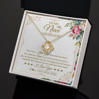 Love Knot Necklace 18K Yellow Gold Finish | 2 | Personalized To My Niece Gifts Necklace From Aunt Filled With My Love Niece Birthday Gifts Graduation Wedding Valentines Christmas Gift Box Message Card | https://siriusteestore.