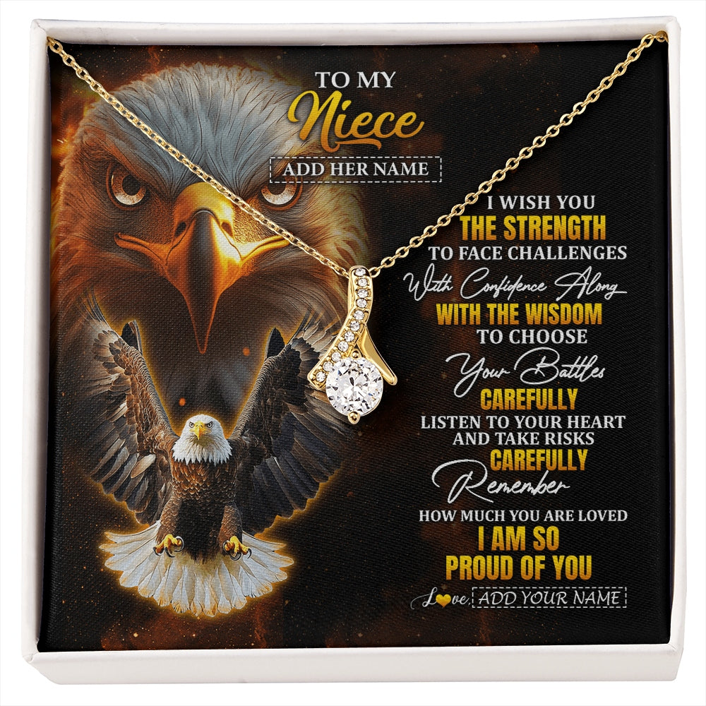 Alluring Beauty Necklace 18K Yellow Gold Finish | 1 | Personalized To My Niece Gifts Necklace From Aunt Uncle I Wish You The Strength Eagle Niece Birthday Gifts Christmas Graduation Custom Gift Box Message Card | https://siriusteestore.
