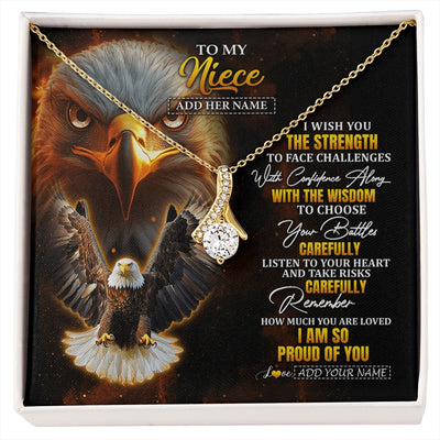 Alluring Beauty Necklace 18K Yellow Gold Finish | 1 | Personalized To My Niece Gifts Necklace From Aunt Uncle I Wish You The Strength Eagle Niece Birthday Gifts Christmas Graduation Custom Gift Box Message Card | https://siriusteestore.