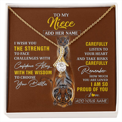Alluring Beauty Necklace 18K Yellow Gold Finish | 1 | Personalized To My Niece Gifts Necklace From Aunt Uncle I Wish You The Strength Tiger Niece Birthday Gifts Christmas Graduation Custom Gift Box Message Card | https://siriusteestore.