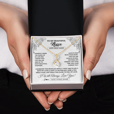 Alluring Beauty Necklace 18K Yellow Gold Finish | 2 | Personalized To My Niece Gifts Necklace From Aunt Uncle Someday When The Pages Birthday Gifts Niece Christmas Graduation Custom Jewelry Gift Box Message Card | https://siriusteestore.