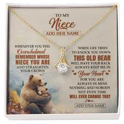 Alluring Beauty Necklace 18K Yellow Gold Finish | 1 | Personalized To My Niece Gifts Necklace From Aunt Uncle Whenever Bear Unique Birthday Gifts For Niece Graduation Christmas Customized Gift Box Message Card | siriusteestore.myshopify