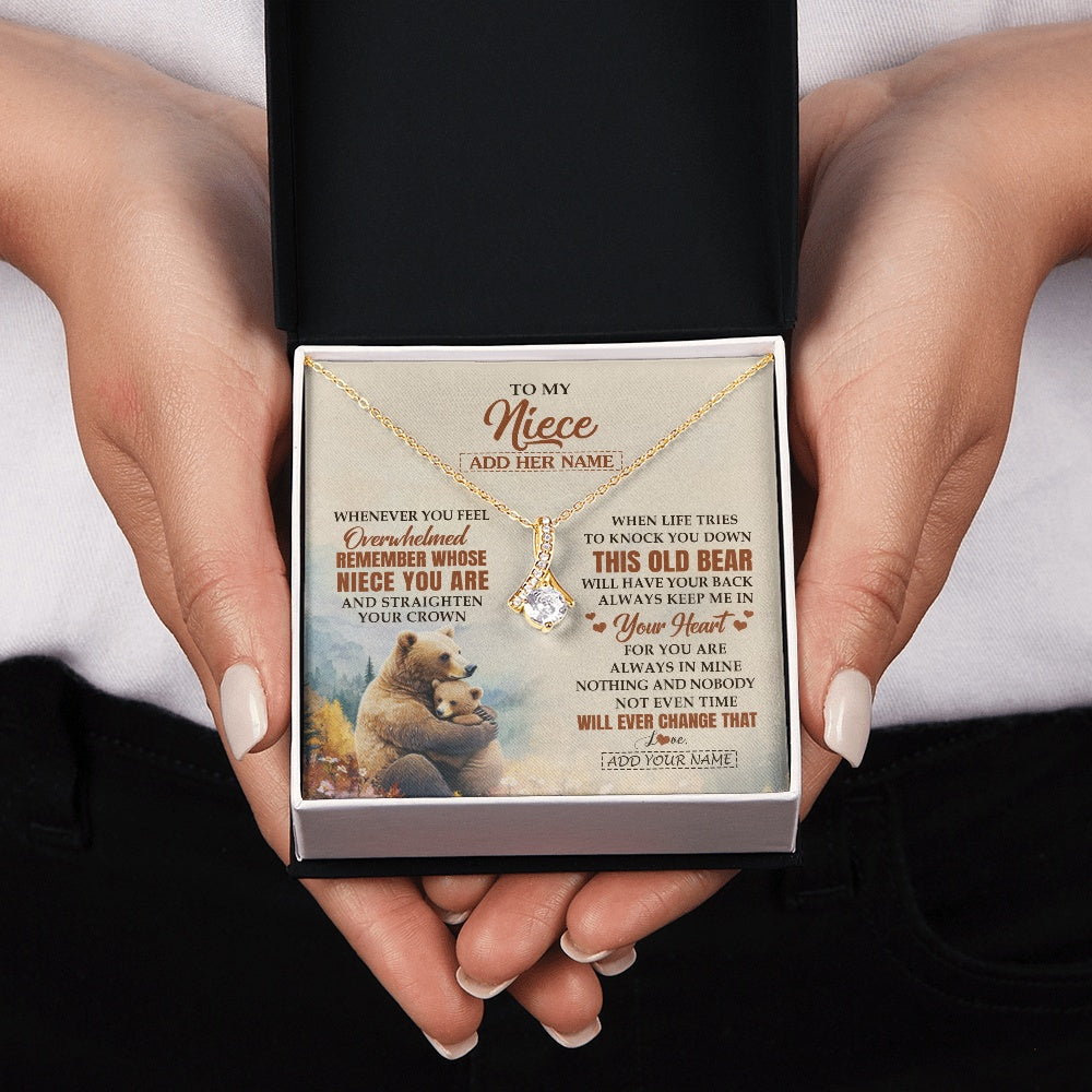 Alluring Beauty Necklace 18K Yellow Gold Finish | 2 | Personalized To My Niece Gifts Necklace From Aunt Uncle Whenever Bear Unique Birthday Gifts For Niece Graduation Christmas Customized Gift Box Message Card | siriusteestore.myshopify