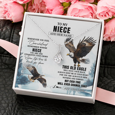Alluring Beauty Necklace 14K White Gold Finish | 2 | Personalized To My Niece Gifts Necklace From Aunt Uncle Whenever Eagle Unique Birthday Gifts For Niece Christmas Jewelry Custom Keepsake Gift Box Message Card | https://siriusteestore.