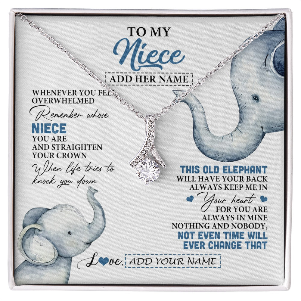 Alluring Beauty Necklace 14K White Gold Finish | 1 | Personalized To My Niece Gifts Necklace From Aunt Uncle Whenever Elephant Unique Birthday Gifts For Niece Graduation Christmas Custom Gift Box Message Card | siriusteestore.myshopify