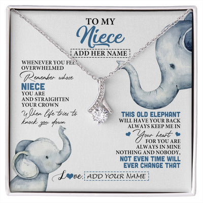 Alluring Beauty Necklace 14K White Gold Finish | 1 | Personalized To My Niece Gifts Necklace From Aunt Uncle Whenever Elephant Unique Birthday Gifts For Niece Graduation Christmas Custom Gift Box Message Card | siriusteestore.myshopify