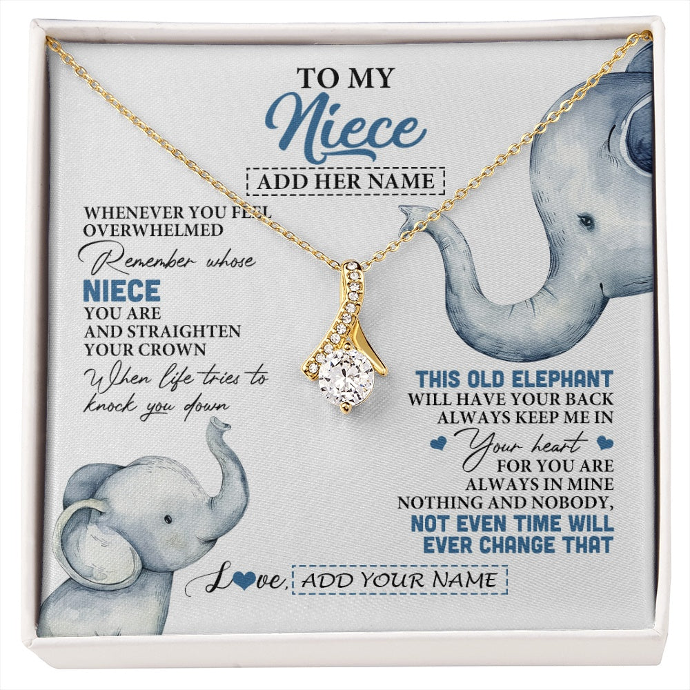 Alluring Beauty Necklace 18K Yellow Gold Finish | 1 | Personalized To My Niece Gifts Necklace From Aunt Uncle Whenever Elephant Unique Birthday Gifts For Niece Graduation Christmas Custom Gift Box Message Card | siriusteestore.myshopify