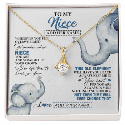 Alluring Beauty Necklace 18K Yellow Gold Finish | 1 | Personalized To My Niece Gifts Necklace From Aunt Uncle Whenever Elephant Unique Birthday Gifts For Niece Graduation Christmas Custom Gift Box Message Card | siriusteestore.myshopify