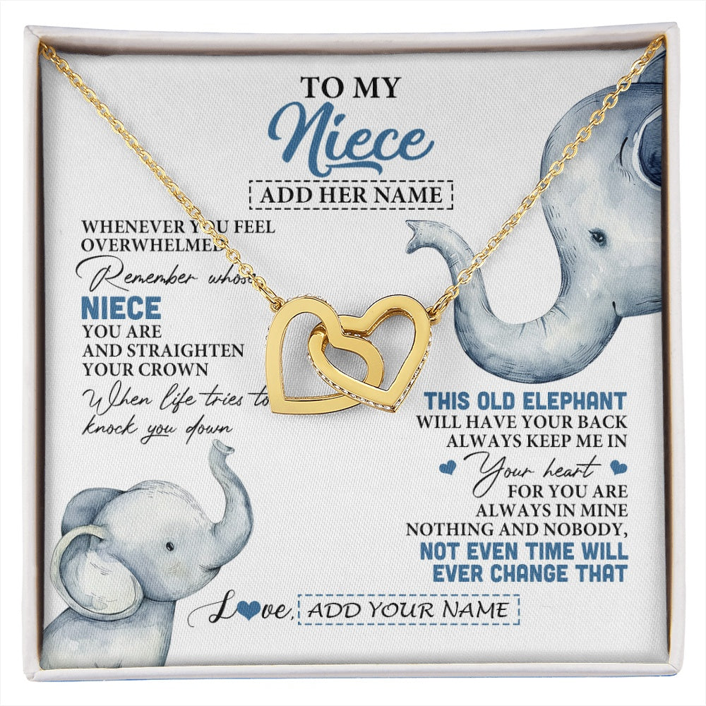 Interlocking Hearts Necklace 18K Yellow Gold Finish | 1 | Personalized To My Niece Gifts Necklace From Aunt Uncle Whenever Elephant Unique Birthday Gifts For Niece Graduation Christmas Custom Gift Box Message Card | siriusteestore.myshopify