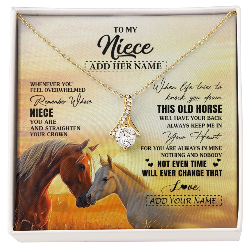 Alluring Beauty Necklace 18K Yellow Gold Finish | 1 | Personalized To My Niece Gifts Necklace From Aunt Uncle Whenever Horse Unique Birthday Gifts For Niece Graduation Christmas Customized Gift Box Message Card | siriusteestore.myshopify