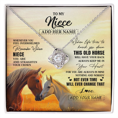 Love Knot Necklace 14K White Gold Finish | 1 | Personalized To My Niece Gifts Necklace From Aunt Uncle Whenever Horse Unique Birthday Gifts For Niece Graduation Christmas Customized Gift Box Message Card | siriusteestore.myshopify