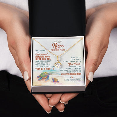 Alluring Beauty Necklace 18K Yellow Gold Finish | 2 | Personalized To My Niece Gifts Necklace From Aunt Uncle Whenever Turtle Unique Birthday Gifts For Niece Graduation Christmas Customized Gift Box Message Card | https://siriusteestore.