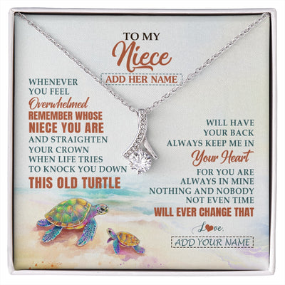 Alluring Beauty Necklace 14K White Gold Finish | 1 | Personalized To My Niece Gifts Necklace From Aunt Uncle Whenever Turtle Unique Birthday Gifts For Niece Graduation Christmas Customized Gift Box Message Card | https://siriusteestore.