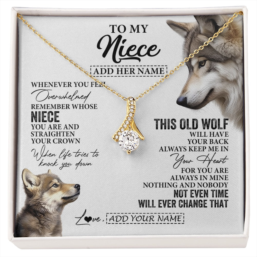 Alluring Beauty Necklace 18K Yellow Gold Finish | 1 | Personalized To My Niece Gifts Necklace From Aunt Uncle Whenever Wolf Unique Birthday Gifts For Niece Graduation Christmas Custom Gift Box Message Card | https://siriusteestore.