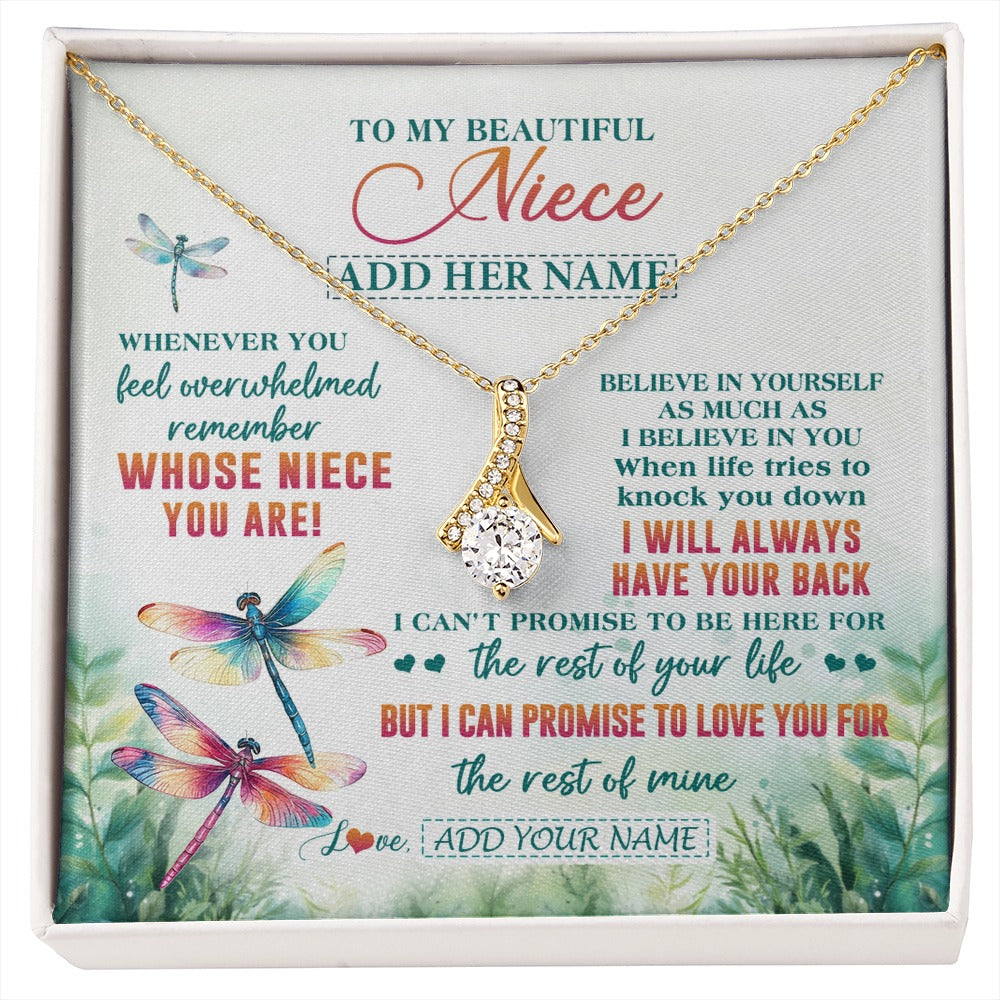 Alluring Beauty Necklace 18K Yellow Gold Finish | 1 | Personalized To My Niece Gifts Necklace From Aunt Uncle Whenever You Feel Dragonfly Niece Birthday Gifts Graduation Christmas Custom Gift Box Message Card | https://siriusteestore.