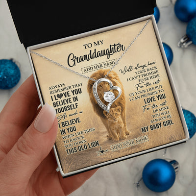 Forever Love Necklace 14K White Gold Finish | 2 | Personalized To My Niece Gifts Necklace From Uncle Always Remember Lion Gifts For Niece Birthday Graduation Christmas Custom Gift Box Message Card | https://siriusteestore.
