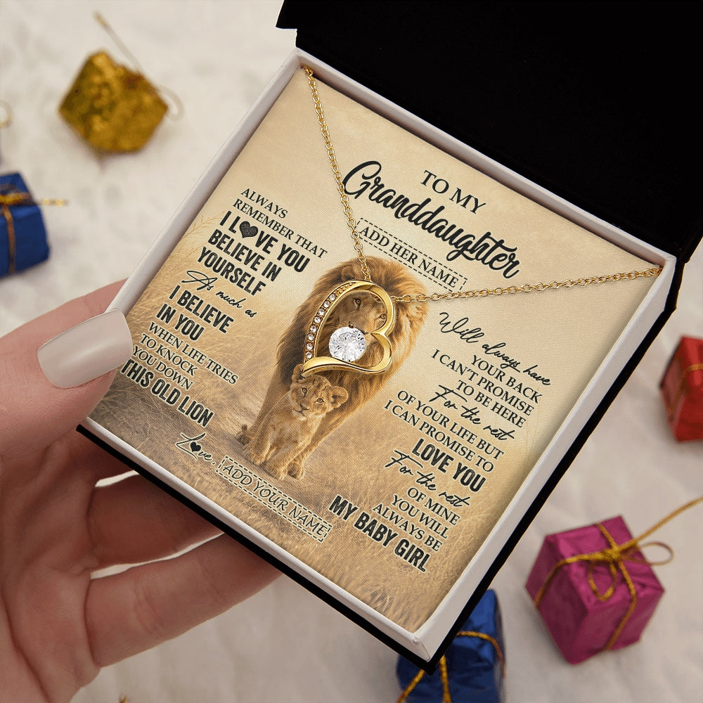 Forever Love Necklace 18K Yellow Gold Finish | 2 | Personalized To My Niece Gifts Necklace From Uncle Always Remember Lion Gifts For Niece Birthday Graduation Christmas Custom Gift Box Message Card | https://siriusteestore.