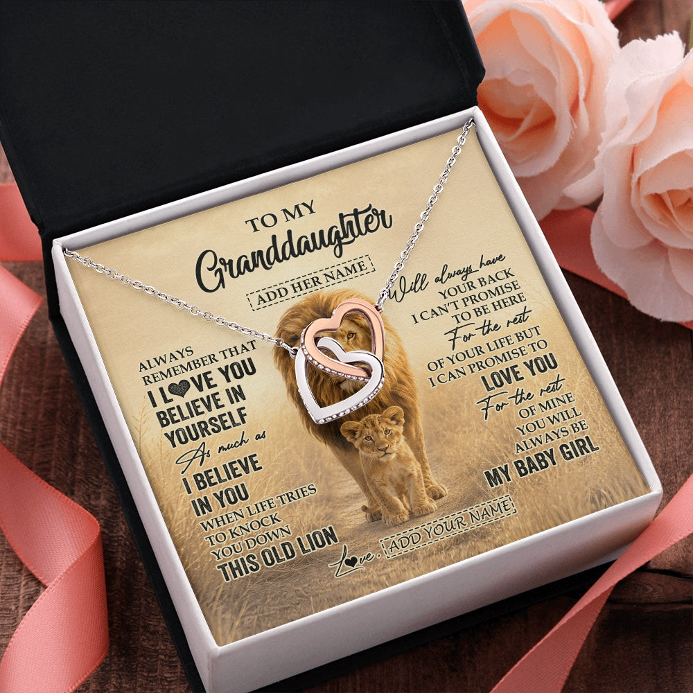 Interlocking Hearts Necklace Stainless Steel & Rose Gold Finish | 2 | Personalized To My Niece Gifts Necklace From Uncle Always Remember Lion Gifts For Niece Birthday Graduation Christmas Custom Gift Box Message Card | https://siriusteestore.