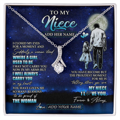 Alluring Beauty Necklace 14K White Gold Finish | 1 | Personalized To My Niece Gifts Necklace From Uncle I Closed My Eyes For A Moment Niece Birthday Graduation Christmas Customized Gift Box Message Card | siriusteestore.myshopify