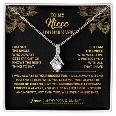 Alluring Beauty Necklace 14K White Gold Finish | 1 | Personalized To My Niece Gifts Necklace From Uncle Meaningful Family Jewelry Birthday Gifts For Niece Graduation Christmas Custom Gift Box Message Card | https://siriusteestore.