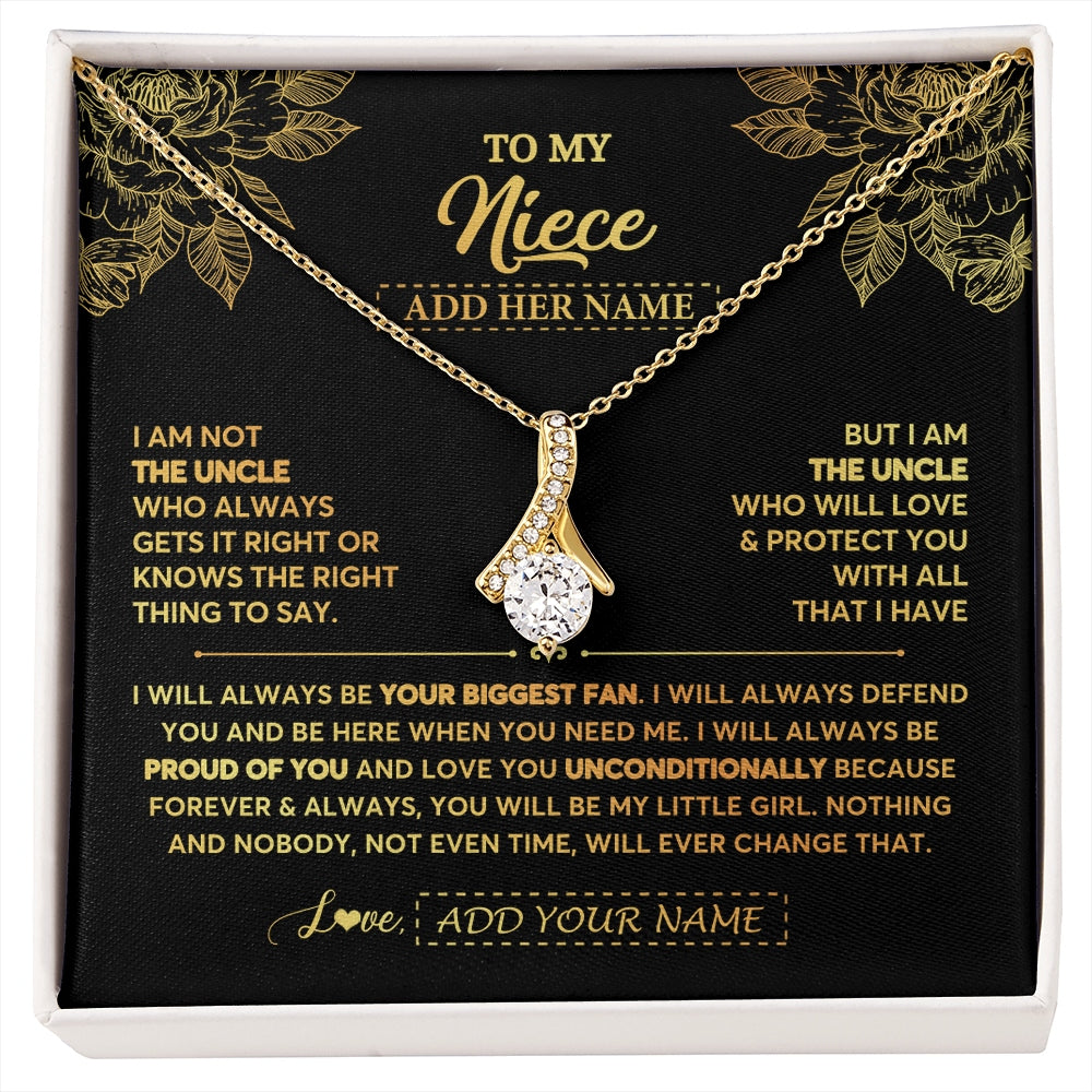 Alluring Beauty Necklace 18K Yellow Gold Finish | 1 | Personalized To My Niece Gifts Necklace From Uncle Meaningful Family Jewelry Birthday Gifts For Niece Graduation Christmas Custom Gift Box Message Card | https://siriusteestore.