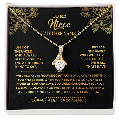 Alluring Beauty Necklace 18K Yellow Gold Finish | 1 | Personalized To My Niece Gifts Necklace From Uncle Meaningful Family Jewelry Birthday Gifts For Niece Graduation Christmas Custom Gift Box Message Card | https://siriusteestore.