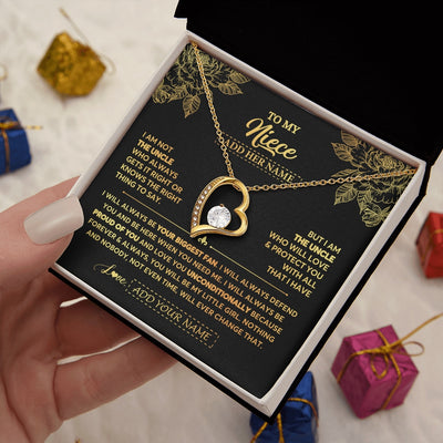 Forever Love Necklace 18K Yellow Gold Finish | 2 | Personalized To My Niece Gifts Necklace From Uncle Meaningful Family Jewelry Birthday Gifts For Niece Graduation Christmas Custom Gift Box Message Card | https://siriusteestore.