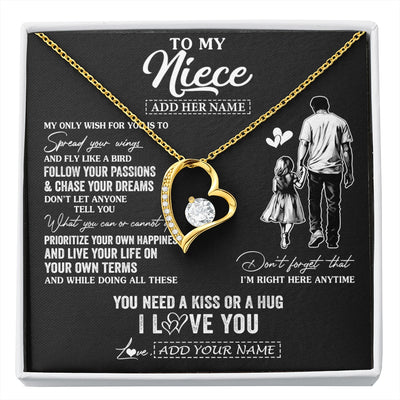 Forever Love Necklace 18K Yellow Gold Finish | 1 | Personalized To My Niece Gifts Necklace From Uncle My Only Wish For You Niece Birthday Gifts Graduation Christmas Customized Gift Box Message Card | siriusteestore.myshopify