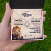 Love Knot Necklace 14K White Gold Finish | Personalized To My Niece Gifts Necklace From Uncle Old Lion Niece Jewelry Birthday Gifts Graduation Christmas Customized Gift Box Message Card | siriusteestore
