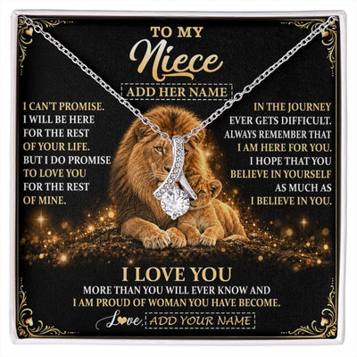 Alluring Beauty Necklace 14K White Gold Finish | 1 | Personalized To My Niece Gifts Necklace From Uncle To Niece Birthday Gifts Love You Forever Lion Graduation Christmas Custom Gift Box Message Card | https://siriusteestore.