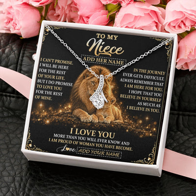 Alluring Beauty Necklace 14K White Gold Finish | 2 | Personalized To My Niece Gifts Necklace From Uncle To Niece Birthday Gifts Love You Forever Lion Graduation Christmas Custom Gift Box Message Card | https://siriusteestore.