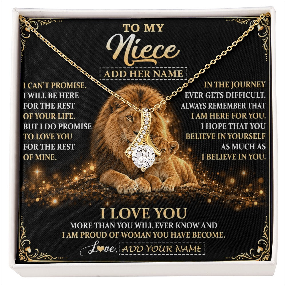 Alluring Beauty Necklace 18K Yellow Gold Finish | 1 | Personalized To My Niece Gifts Necklace From Uncle To Niece Birthday Gifts Love You Forever Lion Graduation Christmas Custom Gift Box Message Card | https://siriusteestore.