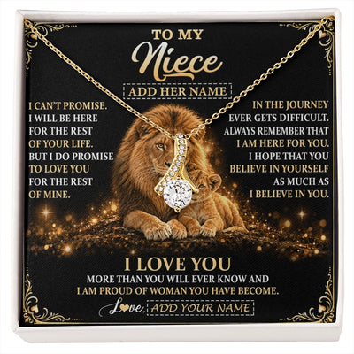 Alluring Beauty Necklace 18K Yellow Gold Finish | 1 | Personalized To My Niece Gifts Necklace From Uncle To Niece Birthday Gifts Love You Forever Lion Graduation Christmas Custom Gift Box Message Card | https://siriusteestore.