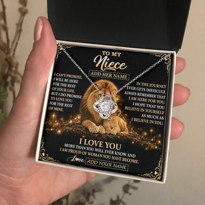 Love Knot Necklace 14K White Gold Finish | 2 | Personalized To My Niece Gifts Necklace From Uncle To Niece Birthday Gifts Love You Forever Lion Graduation Christmas Custom Gift Box Message Card | https://siriusteestore.