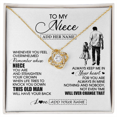 Love Knot Necklace 18K Yellow Gold Finish | 1 | Personalized To My Niece Gifts Necklace From Uncle Whenever Man Unique Birthday Gifts For Niece Graduation Christmas Customized Gift Box Message Card | siriusteestore.myshopify